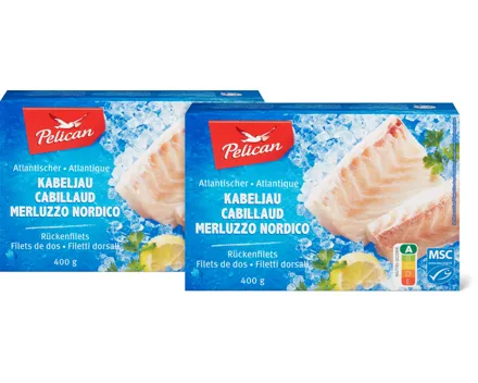 Pelican Atlantischer Kabeljau Rückenfilets, MSC, Duo-Pack