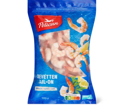 Pelican Crevetten Tail-On, gekocht, ASC
