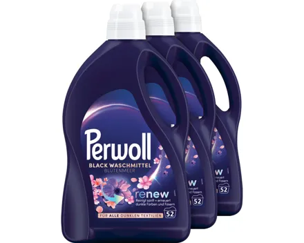 Perwoll Flüssigwaschmittel Black Blütenmeer 3 x 52 Waschgänge