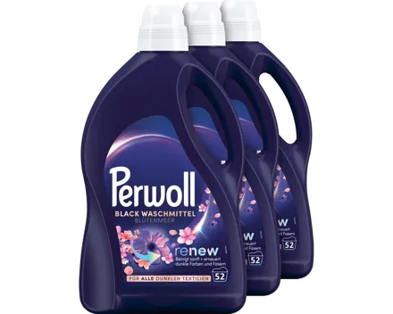 Perwoll Flüssigwaschmittel Black Blütenmeer 3 x 52 Waschgänge