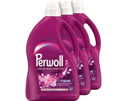 Perwoll Flüssigwaschmittel Color Blütenrausch 3 x 52 Waschgänge