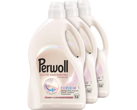 Perwoll Flüssigwaschmittel für Helle Kleidung 3 x 52 Waschgänge
