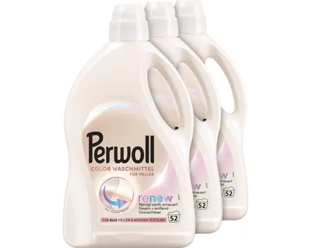 Perwoll Flüssigwaschmittel für Helle Kleidung 3 x 52 Waschgänge