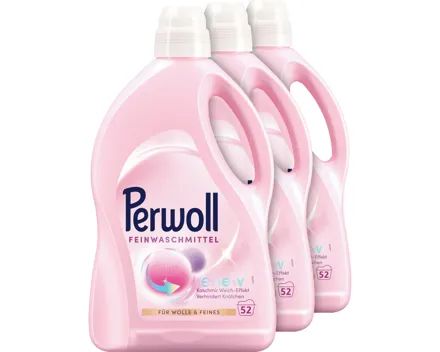 Perwoll Flüssigwaschmittel für Wolle & Feines 3 x 52 Waschgänge