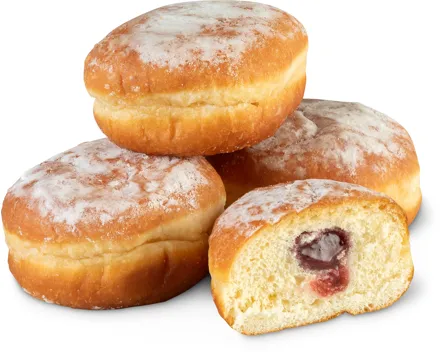 Petit Bonheur Berliner mit Himbeer-Johannisbeer-Füllung