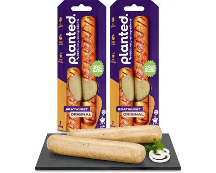 Planted vegane Alternative zu Bratwurst original 2x 180g