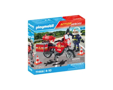 Playmobil Feuerwehrmotorrad am Unfallort 71466 4+