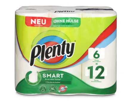 Plenty Smart Haushaltstücher ohne Hülse 6 Rollen