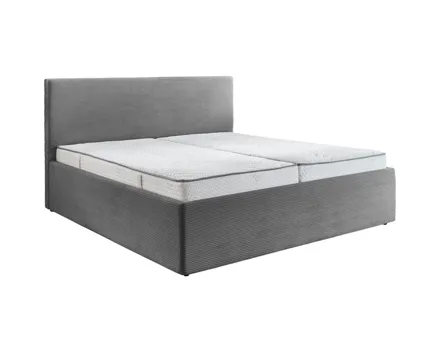 Polsterbett Cora Stoff Cord grau 160 x 200