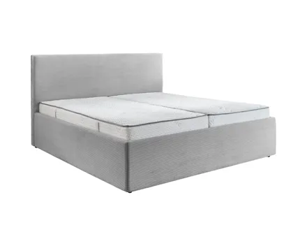 Polsterbett Cora Stoff Cord silber 140 x 200