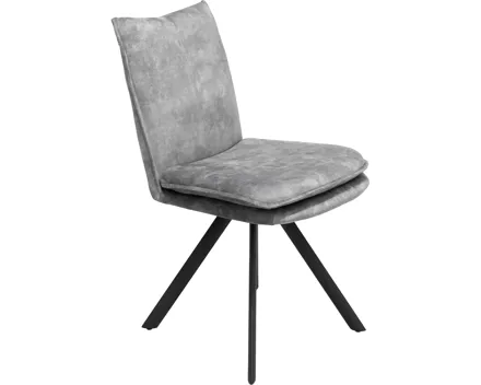 Polsterstuhl Almeria Stoff grau