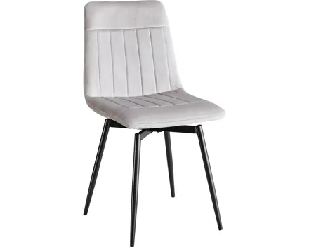 Polsterstuhl Ayra, Stoff Samt-Optik, drehbar grau