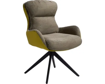 Polsterstuhl Bivio Cordstoff/Samtvelours grün