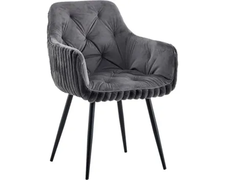 Polsterstuhl Fluffy Samt/Cord dunkelgrau