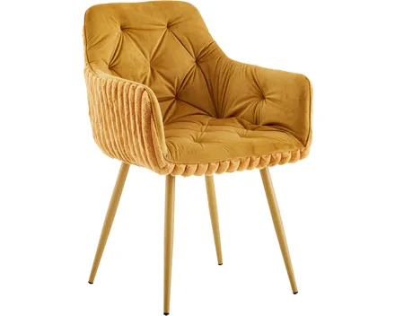 Polsterstuhl Fluffy Samt/Cord senf