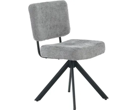 Polsterstuhl Gloria Stoff Chenille grau