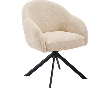 Polsterstuhl Griti Stoff creme, drehbar