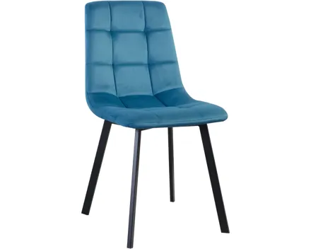 Polsterstuhl Jana Samt-Optik blau