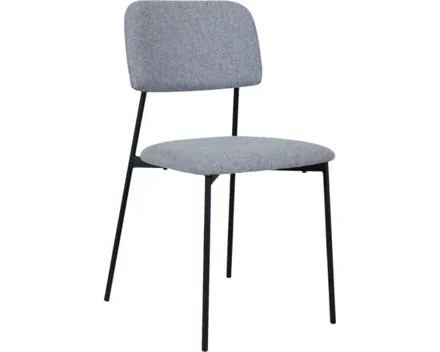 Polsterstuhl Kara Stoff grau, stapelbar