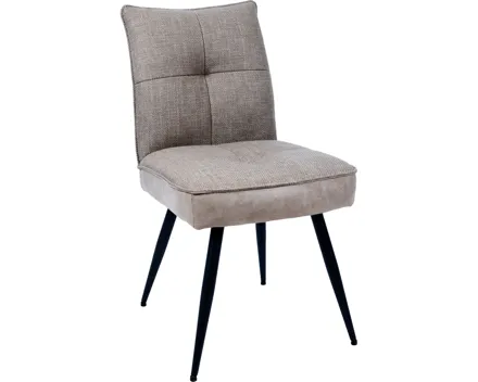 Polsterstuhl Lukas Kunstlederoptik/Stoff grau, 4-Fuss Gestell Metall schwarz