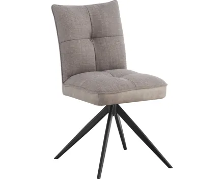 Polsterstuhl Lukas Kunstlederoptik/Stoff grau, drehbar