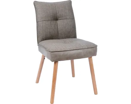 Polsterstuhl Lukas Kunstlederoptik/Stoff grau, Gestell Eiche massiv