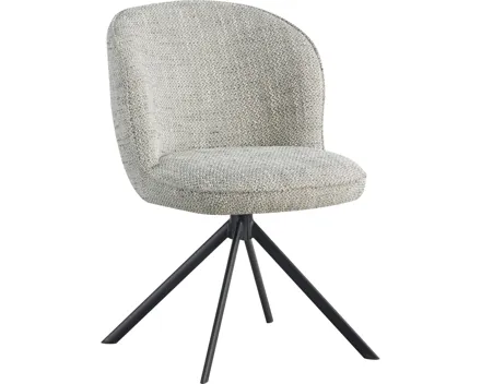 Polsterstuhl Mora Stoff hellgrau, drehbar
