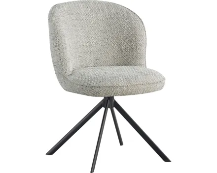 Polsterstuhl Mora Stoff hellgrau, drehbar
