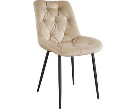 Polsterstuhl Roman Samtvelours beige