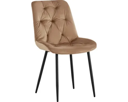 Polsterstuhl Roman Samtvelours braun