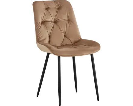 Polsterstuhl Roman Samtvelours braun