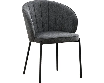 Polsterstuhl Venlo Samt-Optik dunkelgrau