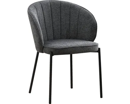 Polsterstuhl Venlo Samt-Optik dunkelgrau