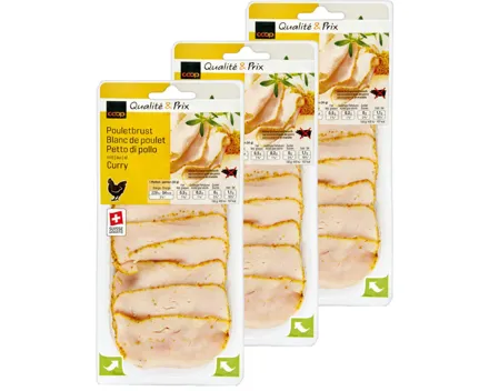 Pouletbrust mit Curry 3x120g