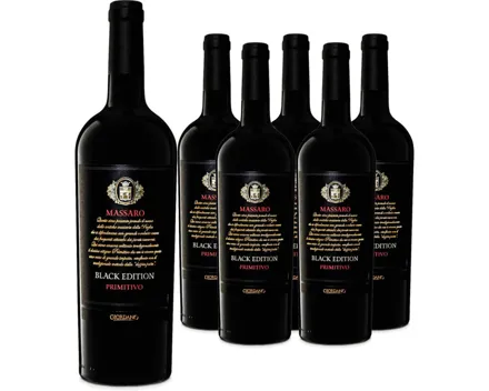 Primitivo del Salento IGP Massaro Black Edition 6x 75cl (2024) – Rotwein, Italien (0.75l)