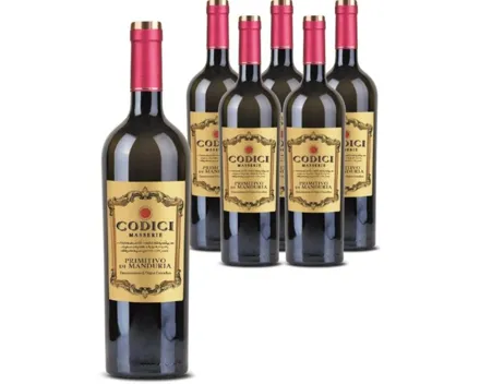 Primitivo di Manduria DOC Masserie Codici 6x 75cl (2024) – Rotwein, Italien (0.75l)