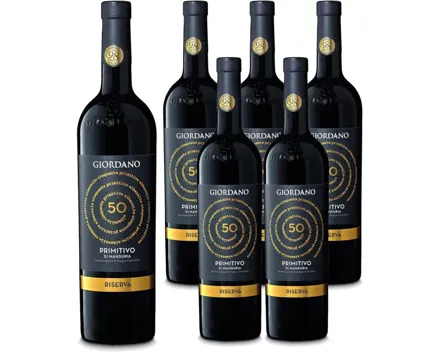 Primitivo di Manduria DOC Riserva Alberello 50 Giordano 6x 75cl (2020) – Rotwein, Italien (0.75l)