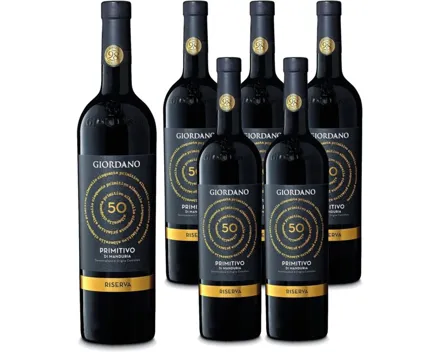 Primitivo di Manduria DOC Riserva Alberello 50 Giordano 6x 75cl (2022) – Rotwein, Italien (0.75l)