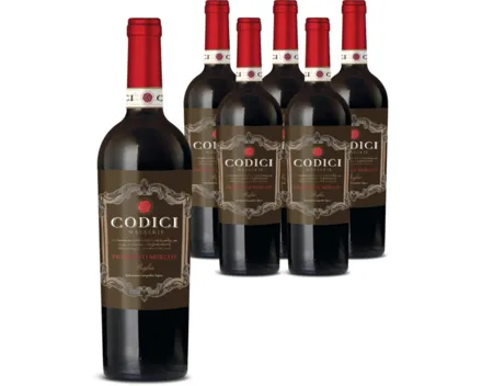 Puglia IGT Primitivo Merlot Masserie Codici 6x 75cl (2025) – Rotwein, Italien (0.75l)