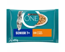 Purina ONE Katzenfutter Senior 7+ in Sauce Huhn 4x85g