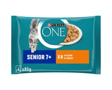 Purina ONE Katzenfutter Senior 7+ in Sauce Huhn 4x85g