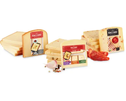 Raccard Raclette-Scheiben aromatisiert und assortiert, IP-SUISSE