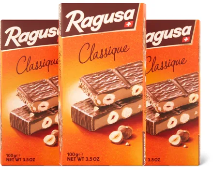 Ragusa-Classique, -Blond Caramélisé oder -Noir 60% Cacao, 3er-Pack