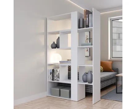 Regal Slide Dekor weiss, Breite verstellbar, 82-144 x 180 x 35 cm