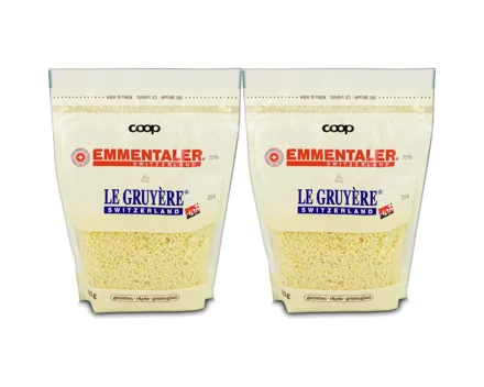 Reibkäse Emmentaler & Gruyère 2x 250g