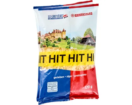 Reibkäse Le Gruyère AOP und Emmentaler AOP