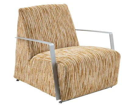 Relaxsessel Melange Stoff curry/weiss