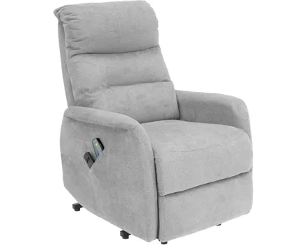 Relaxsessel Silencio Stoff grau Heizfunktion und Aufstehhilfe