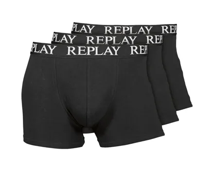 Replay Herren-Boxershorts, schwarz, 3 Stück S