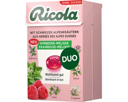 Ricola Himbeer-Melisse ohne Zucker 2x50g